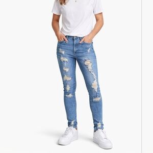 Juicy Couture Distressed Light Blue Skinny Jeans